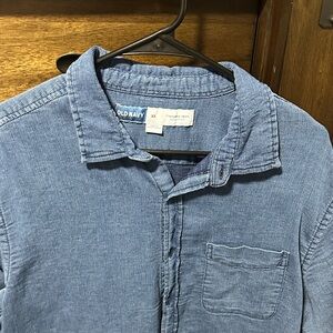 Old Navy Men's Casual Denim Blue Button Down Shirt